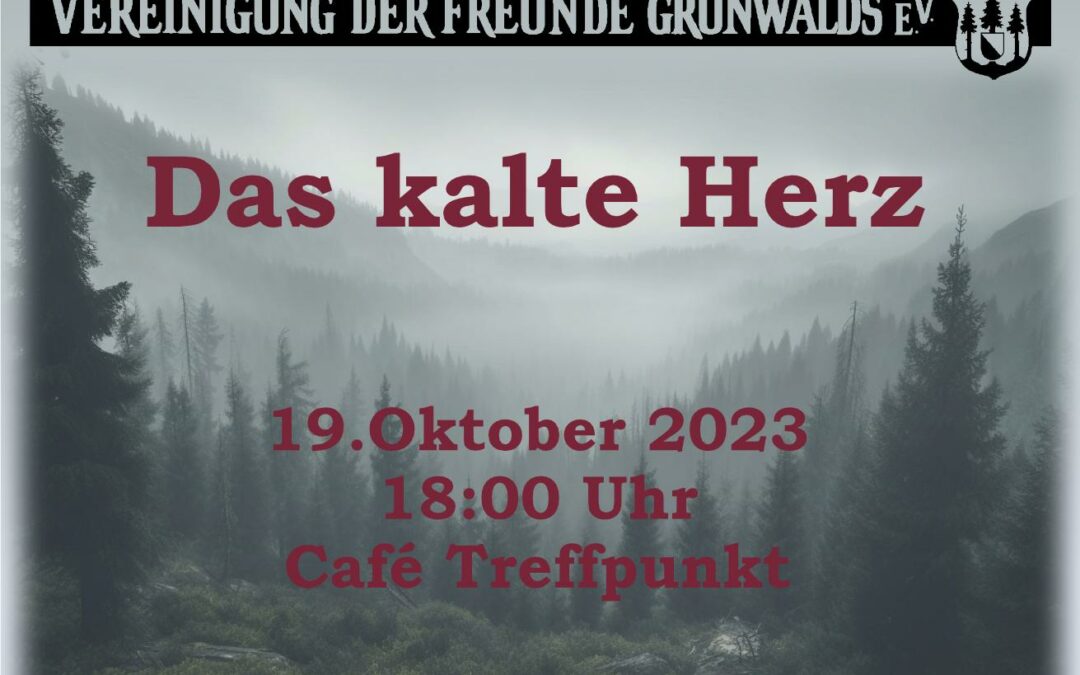 Verena von Kerssenbrock liest „das kalte Herz“ von Wilhelm Hauff im Café Treffpunkt am 19.10. um 18:00 Uhr